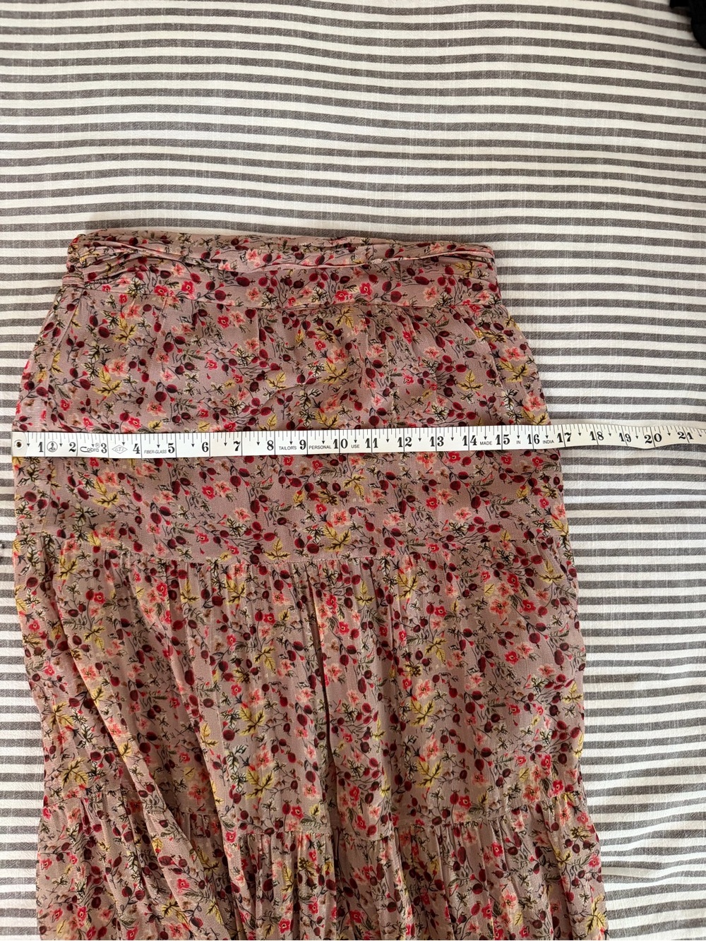 Bloomingdale’s ba&sh Pink Floral Tiered Midi Skirt size MEDIUM - Picture 8 of 11